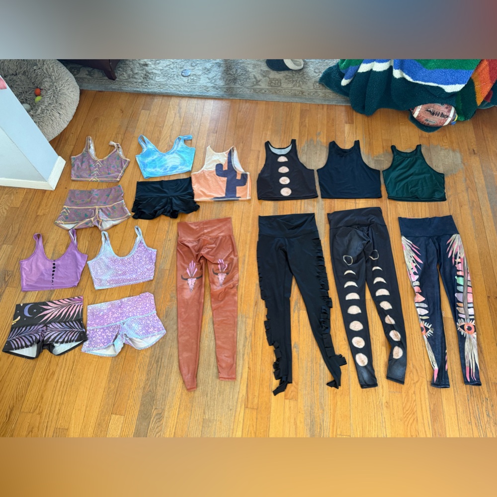 Teeki collection- lover tank, mermaid tank, leggings, shorts size XS and small